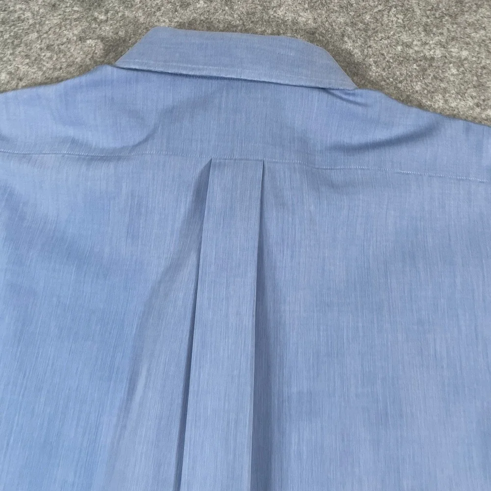 Brooks Brothers Mens Button Down 17.5 35 Regular Fit Non-Iron French Cuff Blue